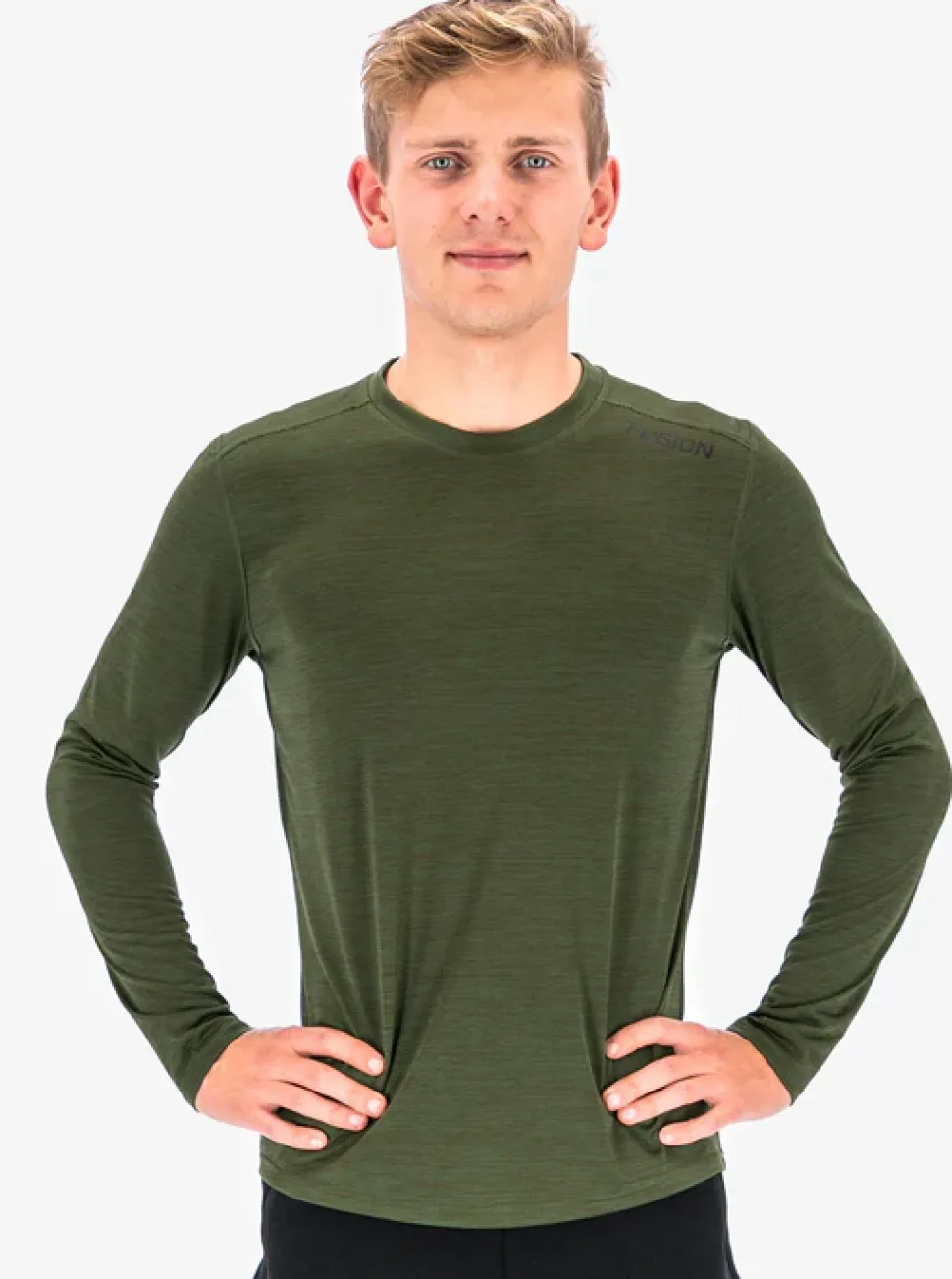 Fusion mens C3 long sleeve green