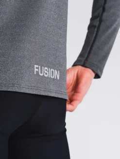 Fusion mens C3 zip neck dark grey