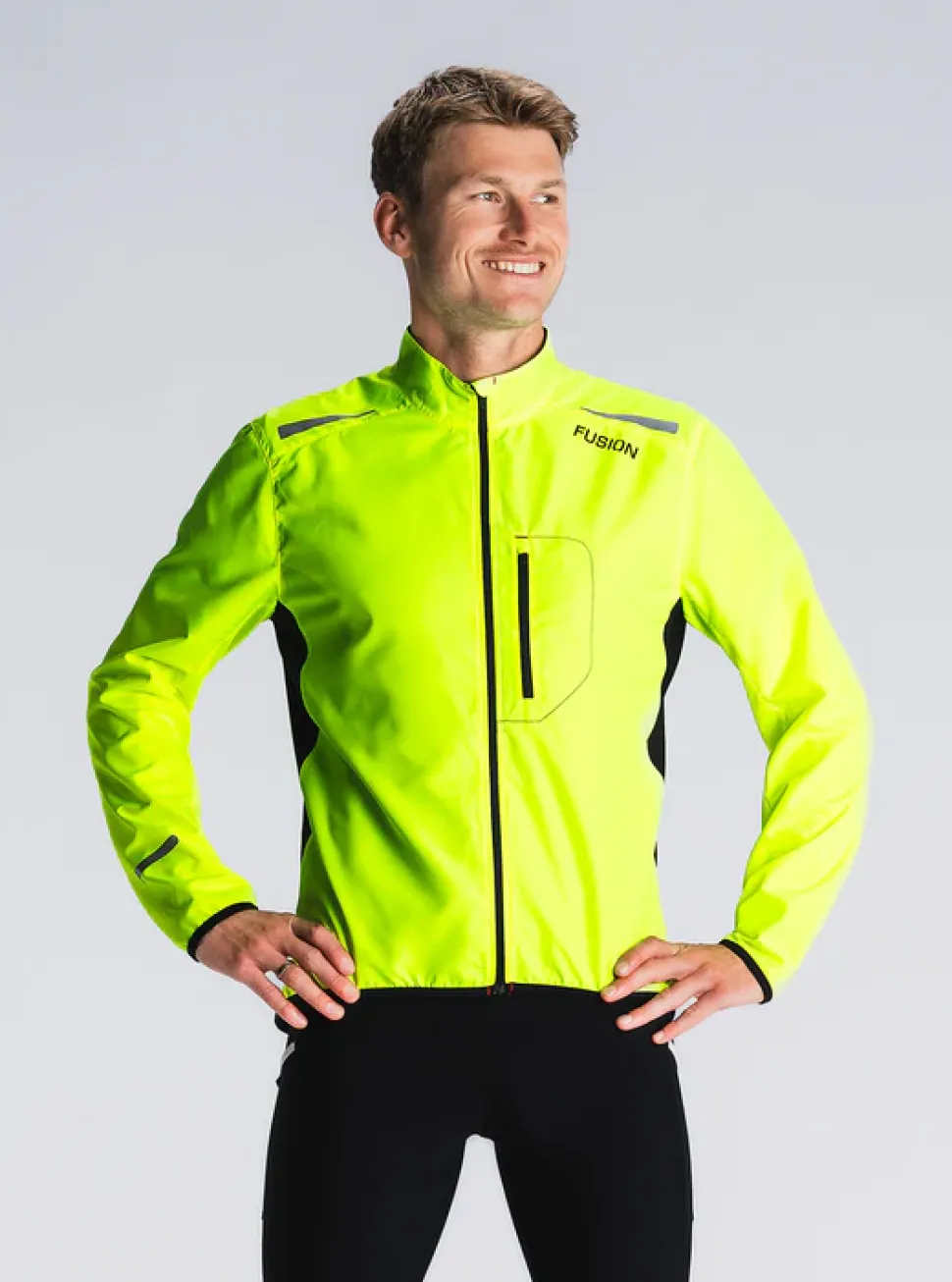 Fusion mens S1 run jacket yellow
