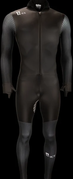 Nice rubber schaatspak power x zwart/zwart