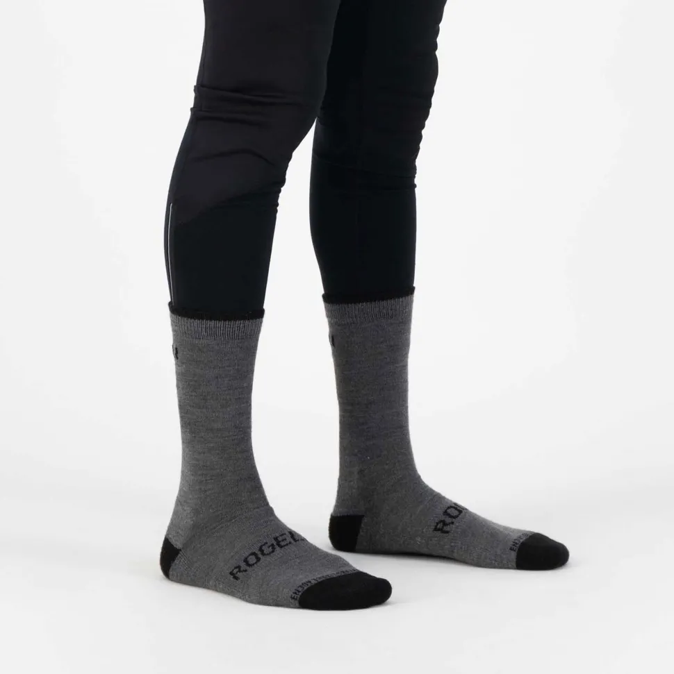 Rogelli wintersok merino wol grijs