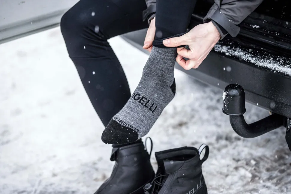 Rogelli wintersok merino wol grijs
